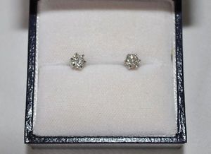 Diamond Earrings 1 2 tcw Total Carat Weight Round 6 Prong 14k White Gold Nice