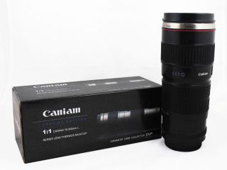 Camera Lens Mug Coffee Cup EF 70 200mm Stainless Steel for Canon Fans Gift Black