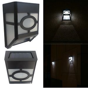Garden Outdoor Solar Powered Pathway Wall 2 LED Landscape Yard Fence Lights Lamp