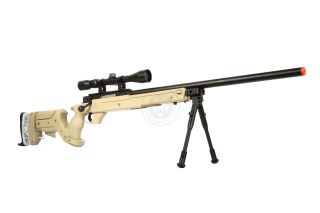 510 FPS Enhanced Type 22 Metal Bolt Airsoft Sniper Rifle Scope Bipod Dark Earth