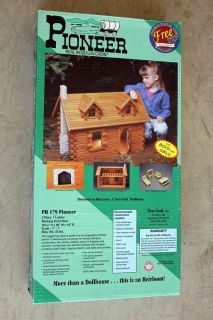 Pioneer Real Wood Log Cabin Doll House Kit Duracraft Vintage New Furniture