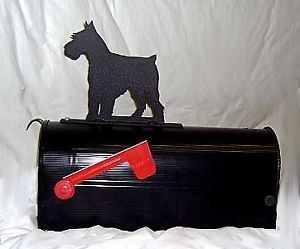Schnauzer Dog Mailbox Topper Sign Steel Metal
