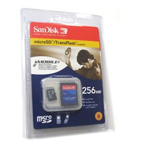 Retail New SanDisk 256MB 256 MB MicroSD Micro Memory Card SD Adapter