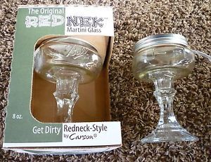 Redneck Hillbilly Martini Wine Glass 2 Mason Jar Wedding Gag Gift Funny
