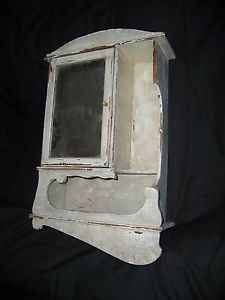 Very Unique Antique Shabby Chic Oak Medicine Cabinet Over IOO Years Old