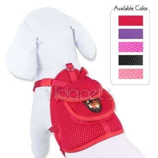 Red Black Pink Rose Purple Mesh Backpack Dog Harness Adjustable Collar s M L