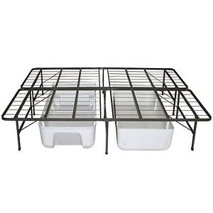 Platform Metal Queen Size Bed Frame Foundation Use with Foam or Spring Mattress
