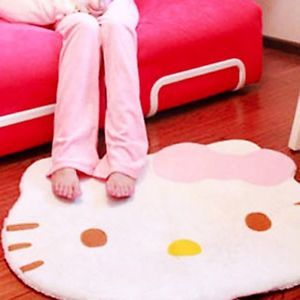 New Sweet Soft Cute Sanrio Hello Kitty Head Shaped Rug Mat Pad Carpet Bed 30x25"