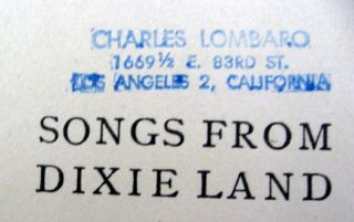 Songs from Dixie Land Stanton 1900 Southern Plantation Songs Poems Dixieland