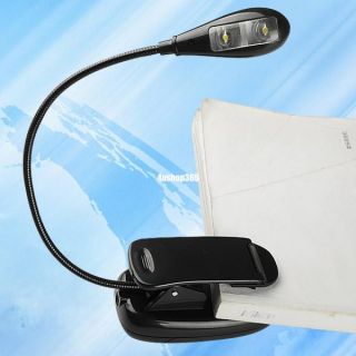 Black LED Flexible Light Clip on Bed Reading Desk Lamp