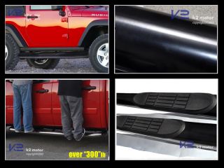 2007 2013 Jeep Wrangler 2dr Running Board Nerf Side Step Bars Black