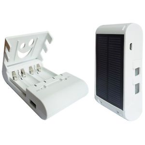 Solar Powered Battery Charger for Rechargeable Batteries External Battery Pack