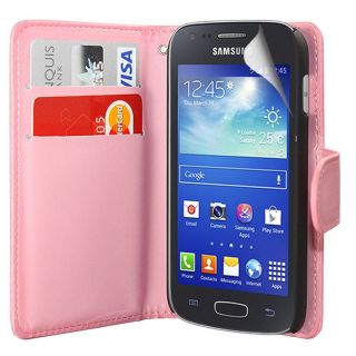 Samsung Galaxy Ace 3 S7270 S7272 Wallet PU Leather Case Cover Screen Protector