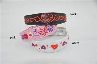 Luxury Dog Collar Wholesale Pet Collars for Small Large Dogs Embroidery 3 Colors