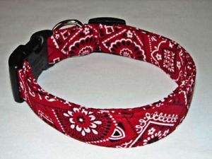 Charming Red Black Bandana Dog Collar Collars Large
