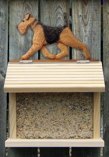 Bird Feeder w Airedale on Peak Home Yard Garden Dog Design Products Gifts
