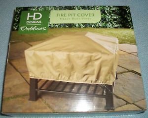 New Fire Pit Cover Square Outdoor Fireplace Vinyl 44"x 44"x 12" HD Designs