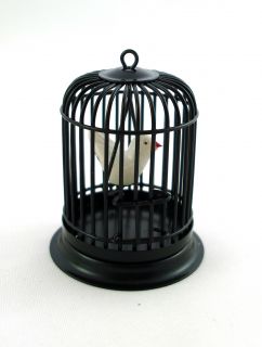 Dollhouse Miniature Pet Accessory Bird in Black Cage