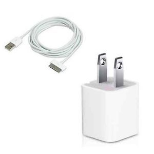 Power AC Wall Charger Adapter 6 ft Long USB Cable Cord for Apple iPhone 4S 4 G