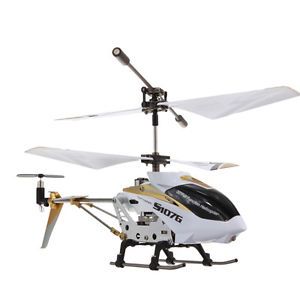 New Syma S107G 3 Channel Remote Control Mini Metal LED RC Helicopter Gyro White
