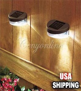 2X Outdoor Solar Power LED Path Wall Landscape Mount Garden Fence Light Lamp