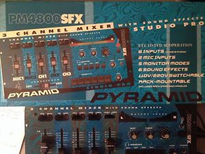 Pyramid Studio Pro 3 Channel DJ Mixer with Sound Effects