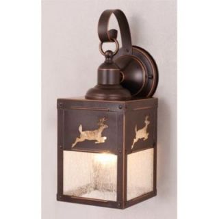 New 1 Light Rustic Deer Outdoor Wall Lamp Lighting Fixture Burnished Bronze