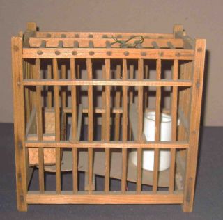 Antique Coal Miners Wooden Bird Cage Small Canary Cage on PopScreen