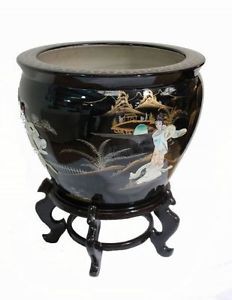 Oriental Fish Bowl Stand Oriental Furniture Chinese Feng Shui Hand Painted