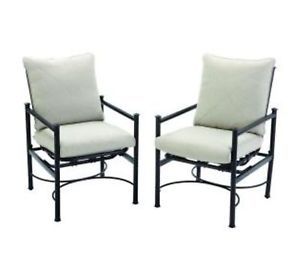 Hampton Bay Barnsley Patio Motion Dining Chairs Textured Silverpebble Cushions