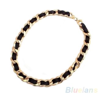 Hot Sale Womens Fashion Double C Gold Plated Necklace Chunky Chain Jewelry BA4A