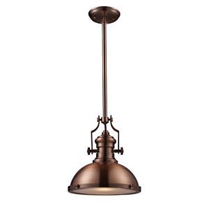 New 1 Light Restoration Pendant Lighting Fixture Antique Copper Frosted Glass