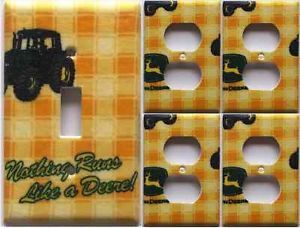 John Deere Tractor Light Switch Outlet Plate Cover Set 1 4 Country Kitchen Decor