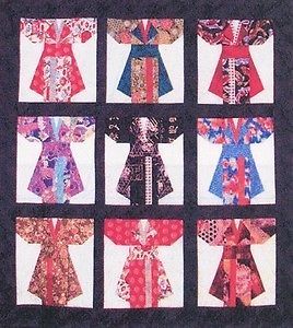 Kimonos Quilt Pattern Wall Hanging Paper Piece Foundation Quilting Asian DIY
