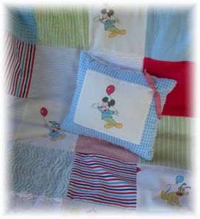 Vintage Mickey Mouse Chenille Baby Quilt Crib Bedding