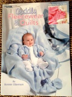 Pattern Quilt Quilting Cuddly Fleece Layette Baby Boy Girl Blanket Jacket Hat