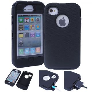 Hybrid Silicone Rubber Cover Case for Apple iPhone 4 4S