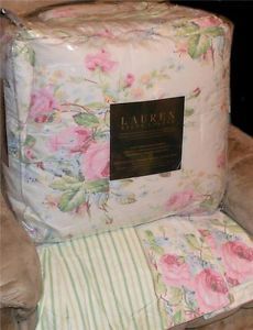 Ralph Lauren Water Floral Pink King Comforter Set New 1st Quality