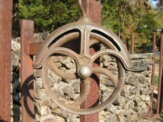 Old Cast Iron Water Well Pulley Wheel