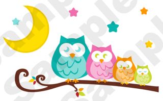 Removable Owl Tree Wall Mural Decals Baby Nursery Kids Girls Room Stickers Decor