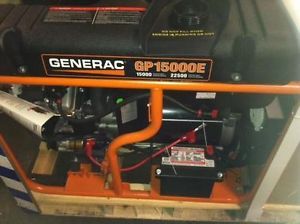 Generac GP15000E 22 500 Watt 992cc OHV Portable Gas Generator Electric Start