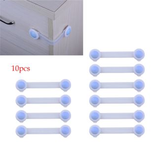 10 Pcs Cupboard Door Drawers Security Safety Locks for Child Kids Toddler Blue