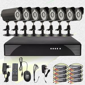 HI5 8CH Channel Home Business Security System CCTV DVR Outdoor Color Cameras Kit