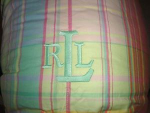Ralph Lauren Plaid Bright Green Aqua Pink New Alt Down Twin Comforter Sham Set