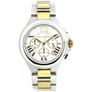Michael Kors MK5653 Camille Two Tone Chrono Stainless Steel 43mm Women Fast SHIP