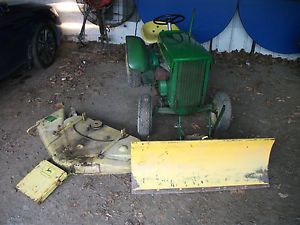 John Deere 110 Variable Speed Lawn Garden Riding Tractor Mower 42" Plow 38" Deck