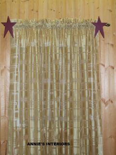 Gold Semi Sheer Curtain 1 Pair 90" Wide by 84" Long