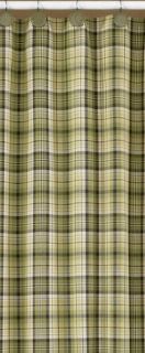 Oak Grove Green Brown Plaid Shower Curtain Rustic Country Lodge Cabin