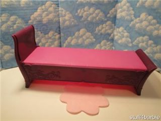 Barbie Doll House Misc Bedroom Furniture Accessories Pink Sleigh Bed