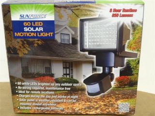 New Sunforce 60 LED Solar Motion Light Model 82156 Security Light 850 Lumens
